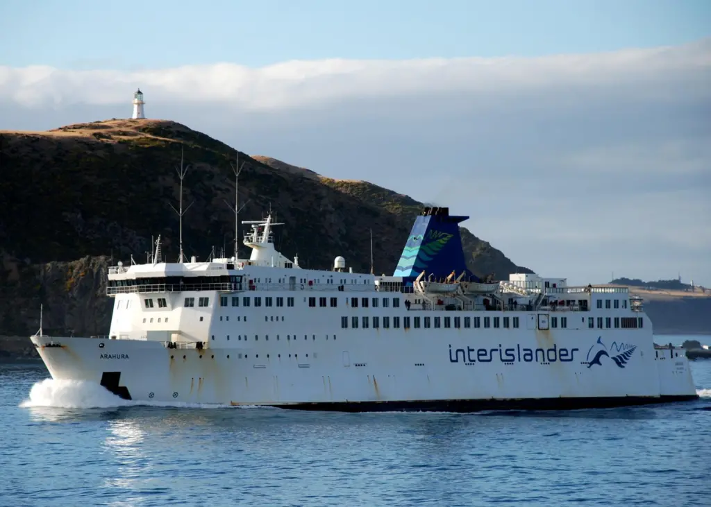 Interislander ferry 'Arahura' is running an emulsion test on an auxiliary engine ahead of retirement from its current route. Photo by Phillip Capper.