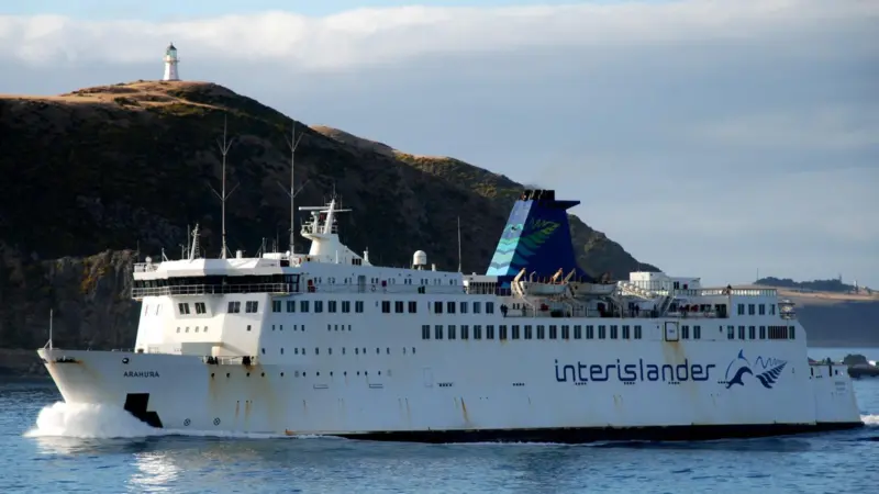 Interislander ferry 'Arahura' is running an emulsion test on an auxiliary engine ahead of retirement from its current route. Photo by Phillip Capper.