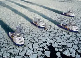 The icebreaking PSC is one of four vessels contracted by Sakhalin Energy to Sovcomflot and ix under construction at Arctech Helsinki.