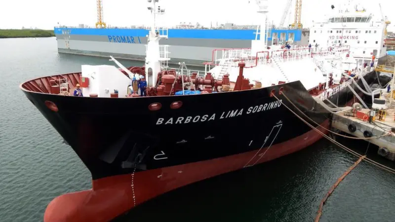 The 7,000m3 LPG tanker Barbosa Lima Sobrinho is Promar's maiden vessel, and the second of six ordered from Vard by Transpetro