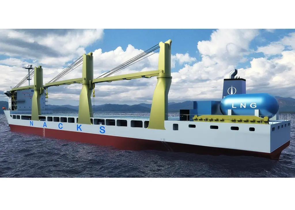The dual-fuelled version of NACKS' 28,000dwt multi-purpose vessel will be powered by a high-pressure MAN ME-GI engine