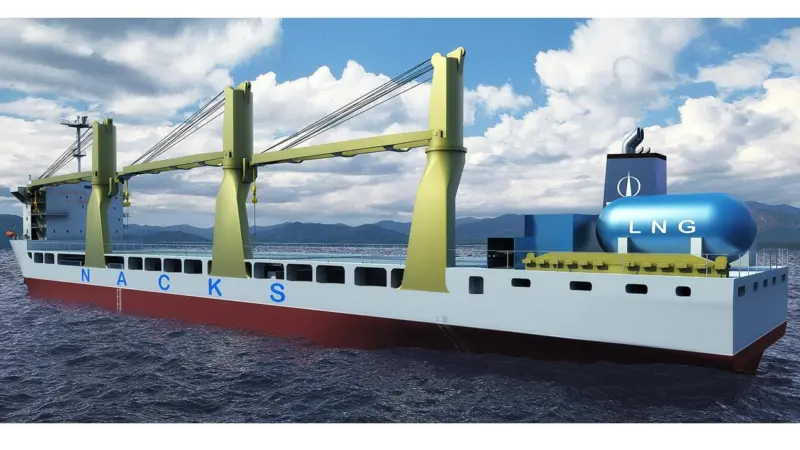 The dual-fuelled version of NACKS' 28,000dwt multi-purpose vessel will be powered by a high-pressure MAN ME-GI engine