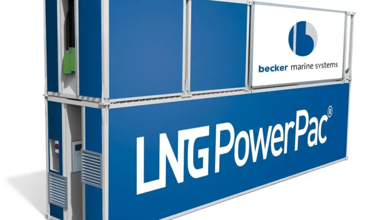 Becker Marine Systems' LNG PowerPac boasts a 1.5MW generator and up to 30 hours' supply of LNG fuel in a 2x40ft container footprint