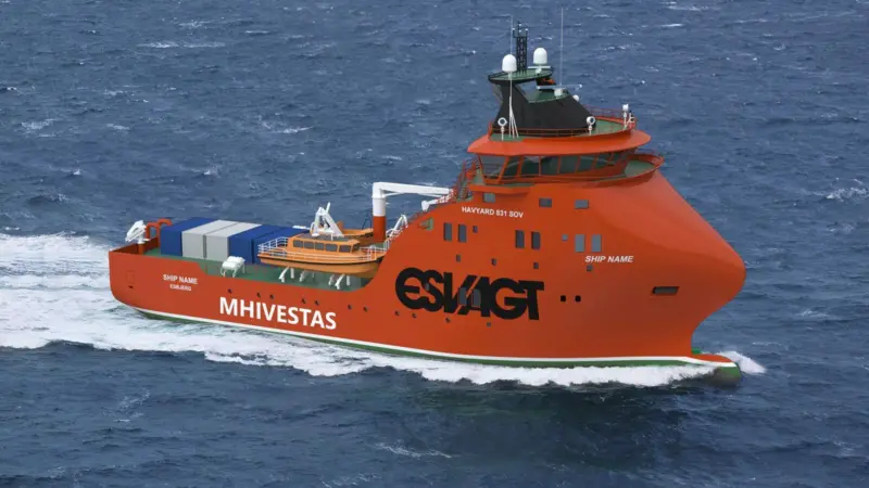 An artist's impression of the new Esvagt HD831 SOV for which NES will supply the diesel electric system