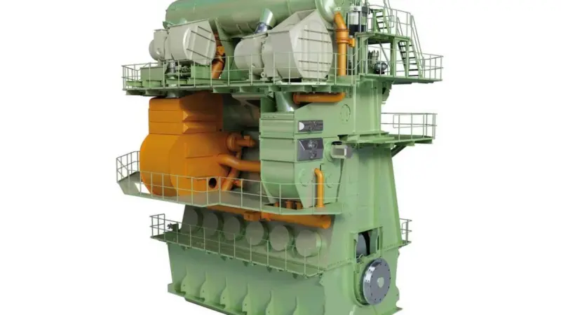 MAN B&W 6G70ME-C9.5 two-stroke main engines feature integrated Exhaust Gas Recirculation (EGR) systems