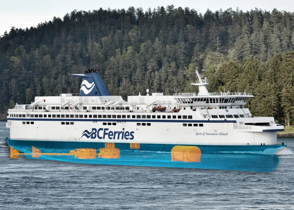 The 'Spirit of British Columbia' and 'Spirit of Vancouver' will be converted for LNG fuel during mid-life upgrades by Remontowa