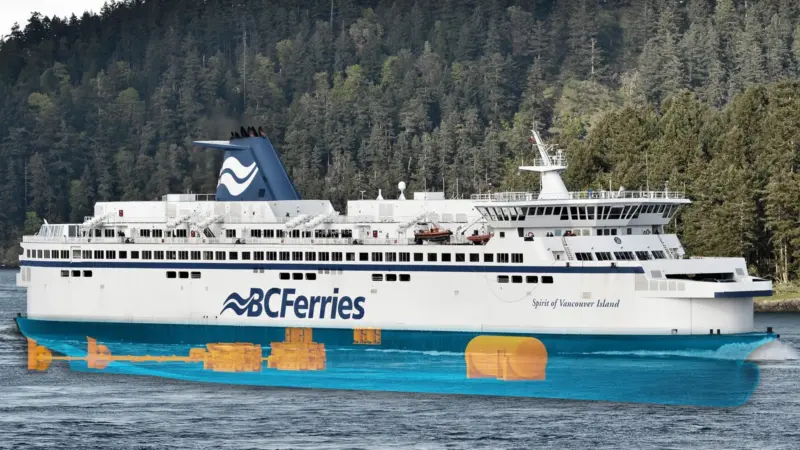 The 'Spirit of British Columbia' and 'Spirit of Vancouver' will be converted for LNG fuel during mid-life upgrades by Remontowa