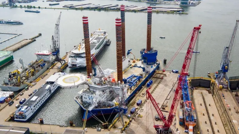Sea Installer is currently at Damen Shiprepair Amsterdam for crane upgrade