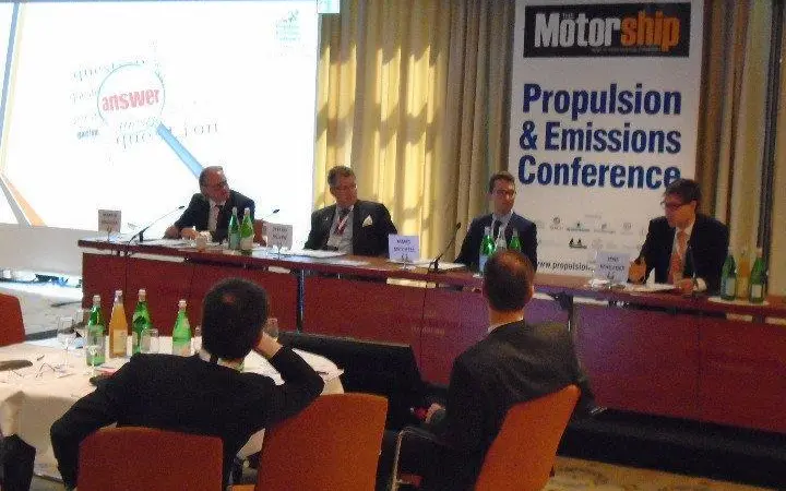 A panel on efficiency investment and financing featuring representativfes from Hamburg Bulk Carriers, Carbon War Room and KfW IPEX Bank
