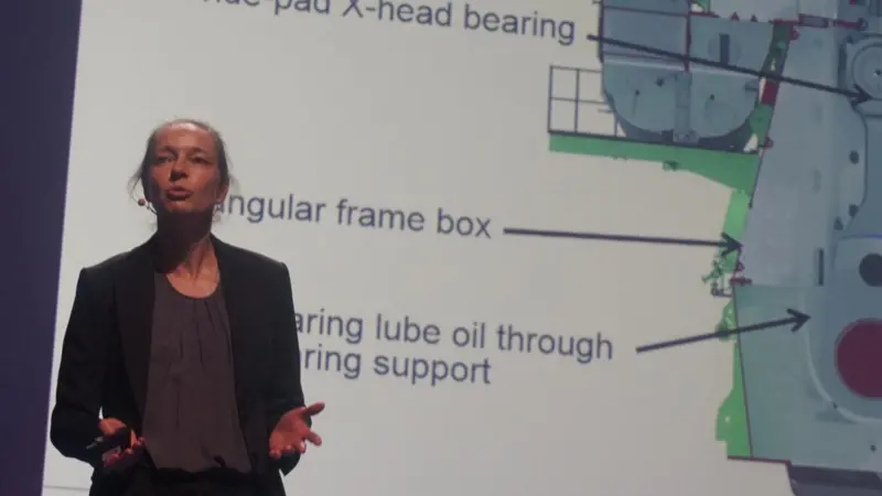 Susanne Kindt of MAN Diesel & Turbo described how footprint and weight were addressed in the new generation S90 engines