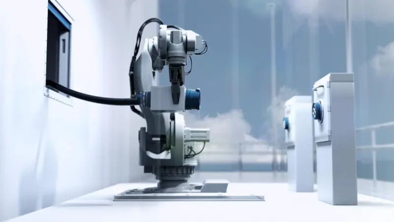 ABB's IRB 7600 robot will guide charging cables from the vessel to the shore connectors as part of an automated charging setup.