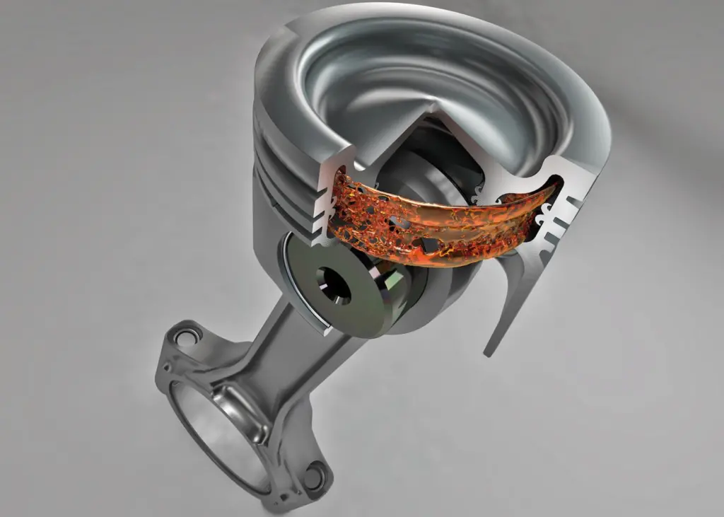Sealed-in coolant in the EnviroKool piston is anticipated to enable higher engine running temperatures, improving efficiency and reducing cooling oil consumption