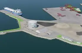 An LNG terminal is being built at Röyttä Harbour in Tornio, Northern Finland which will help support ESL's operations. Image: Wartsila
