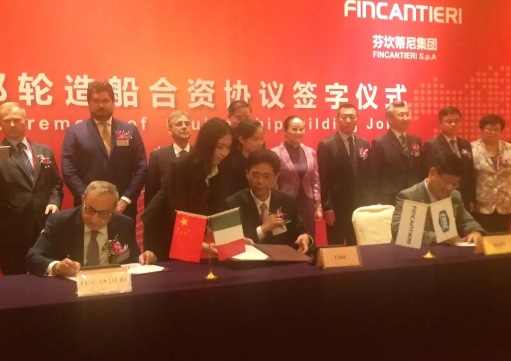 The agreement between Fincanteri and CSSC marks a power play for the development and control of the Chinese cruise ship building market