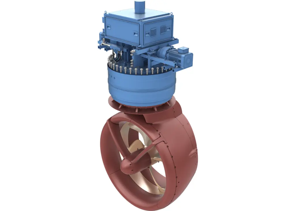 The thruster has fewer moving parts than conventional thrusters