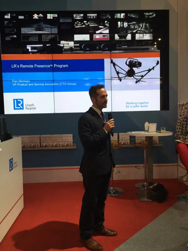 Ran Merkazy, vice president product and service innovation, Lloyd's Register, announces a new drone inspection collaboration