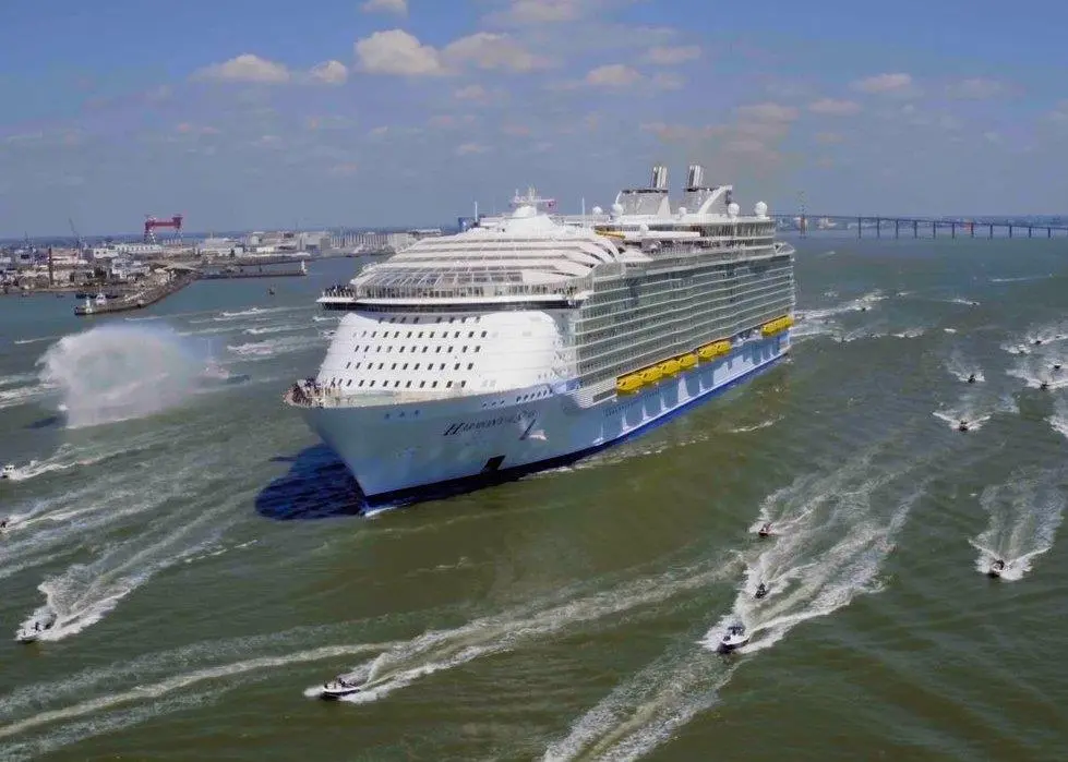 'Harmony of Seas' leaving her St Nazaire birthplace