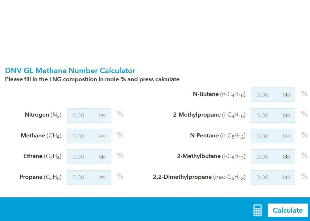 The methane number caclulator uses an algorithm said to offer greater accuracy than existing tools