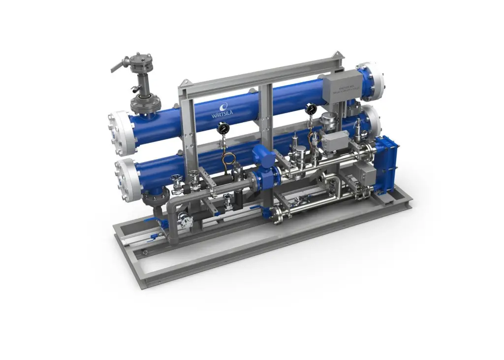 Wärtsilä’s Aquarius ATEX compliant Electro Chlorintation EX uses a proven two-stage process involving both filtration and electro-chlorination