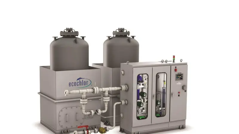 The Ecochlor BWTS uses a two-step process to treat ballast water