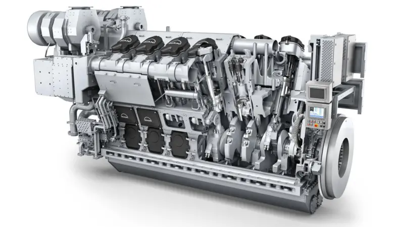 The MAN 32/44CR engine, ordered as a 12V version for Huanghua Port Bureau