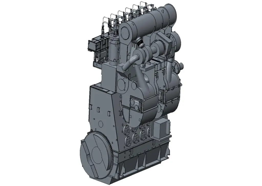 An illustration of the MGO mono-fuel engine under development by Japan Engine Corp