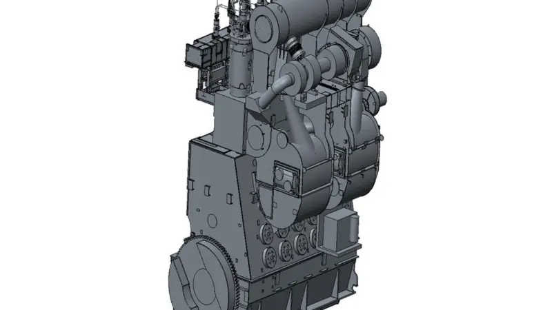 An illustration of the MGO mono-fuel engine under development by Japan Engine Corp