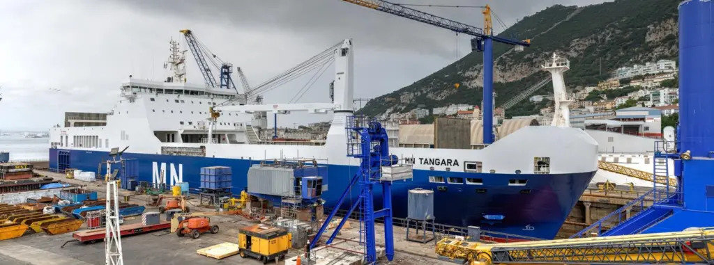 'MN Tangara' was docked at Gibdock for a tight turnaround programme of works