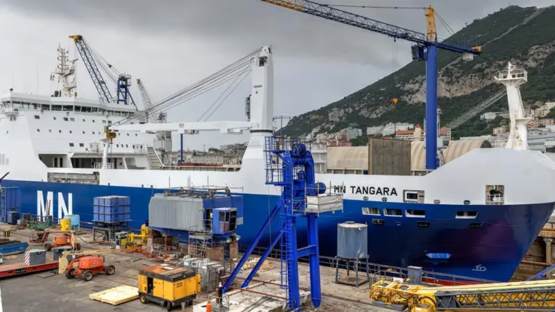 'MN Tangara' was docked at Gibdock for a tight turnaround programme of works