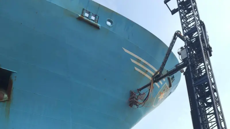 Automated coating removal and application is making paintwork cheaper and safer for ships visiting Hamburg