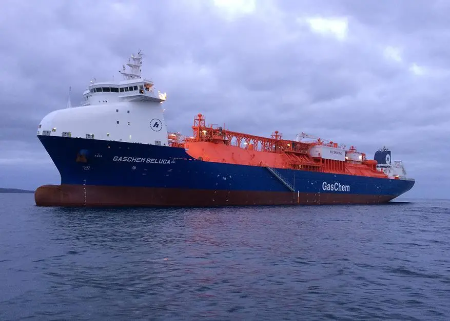Eco Star 36K-type 'GasChem Beluga', an innovative design serving transatlantic shipments of liquefied ethane