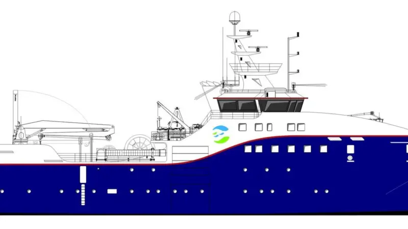 The 54-metre long ship will be equipped with a quiet Wärtsilä fixed pitch propeller and complete shaft line