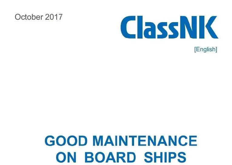ClassNK ‘Good Maintenance Onboard Ships’
