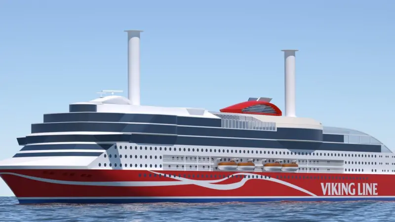 Six 310mm-bore dual-fuel engines will power the new Viking Line vessel being built in China