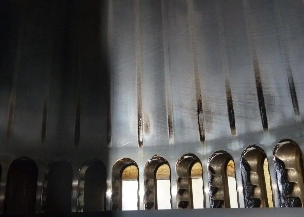 A cylinder damaged by cat fines, which Rumbol believes could be present in increased quantities in some post-2020 fuels