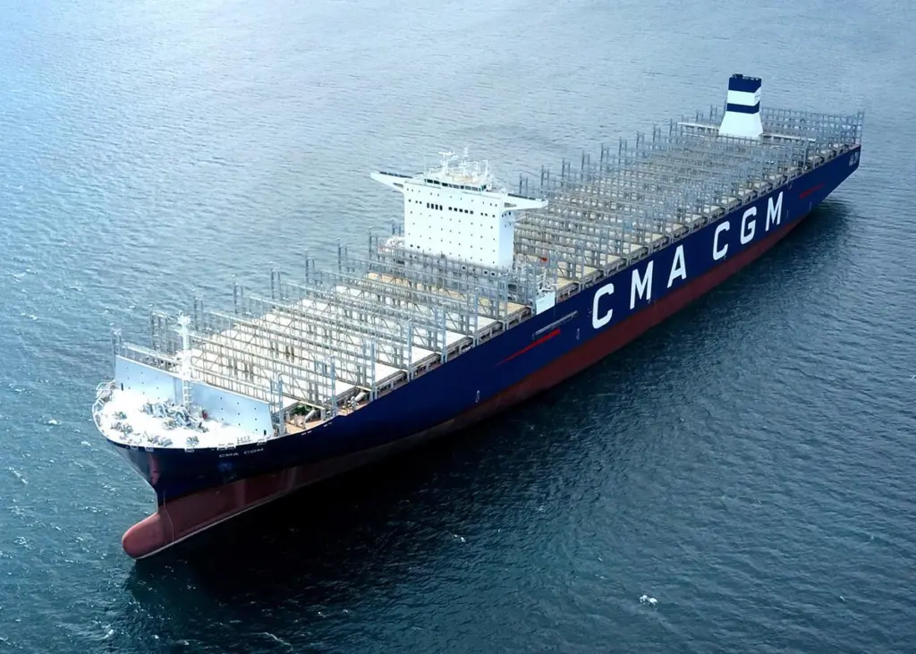 The 20,600 teu, Philippines-built 'Antoine de Saint Exupery', powered by a two-stroke WinGD X92 main engine