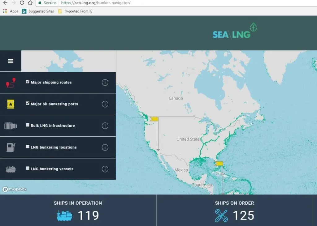 The new bunker tool provides easy access to the latest developments in the global LNG bunkering infrastructure