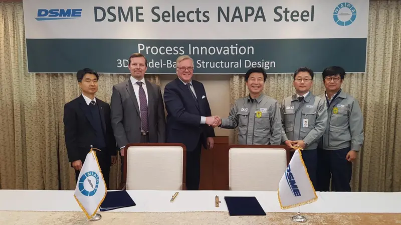 The DSME/NAPA contract was signed in Geoje on 6 February 2018