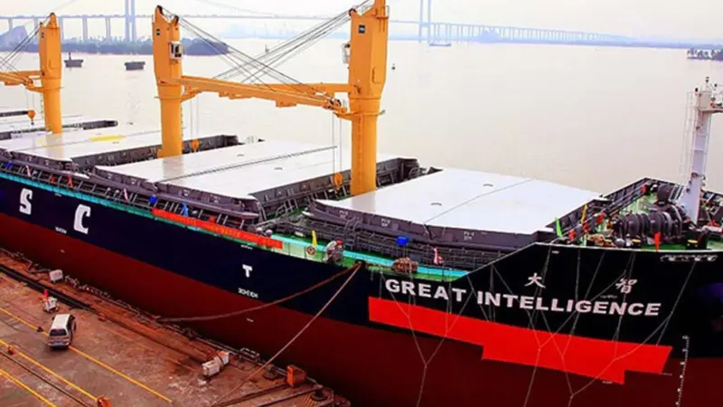China's pilot smart ship nis destined for the southeast Asian coal and salt trade