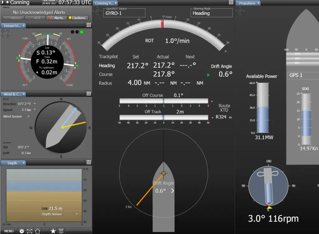 A Nacos navigation system integrating Eniram's trim software as trialled on the cruise ship 'Cost Atlantica'