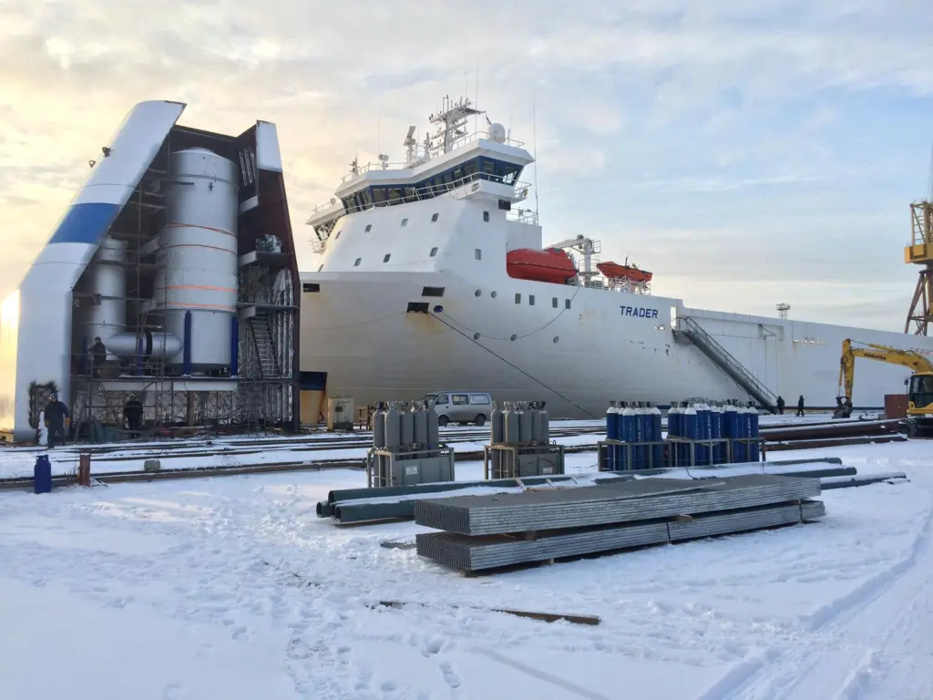 A Finnlines vessel being installed with Alfa Laval's PureSOx technology