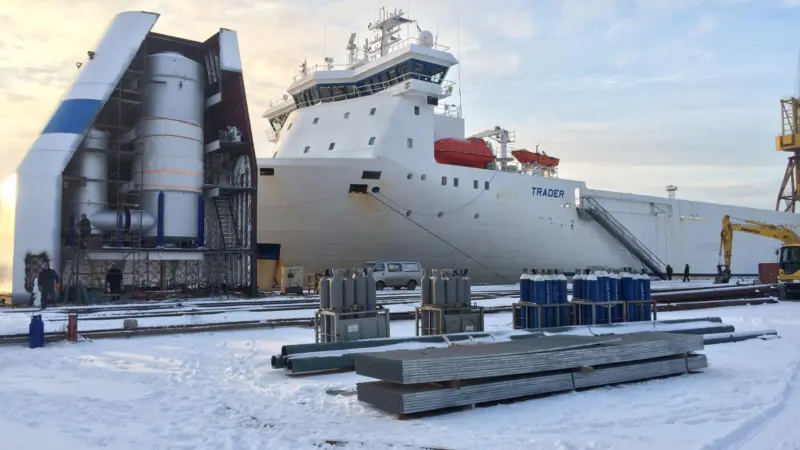 A Finnlines vessel being installed with Alfa Laval's PureSOx technology