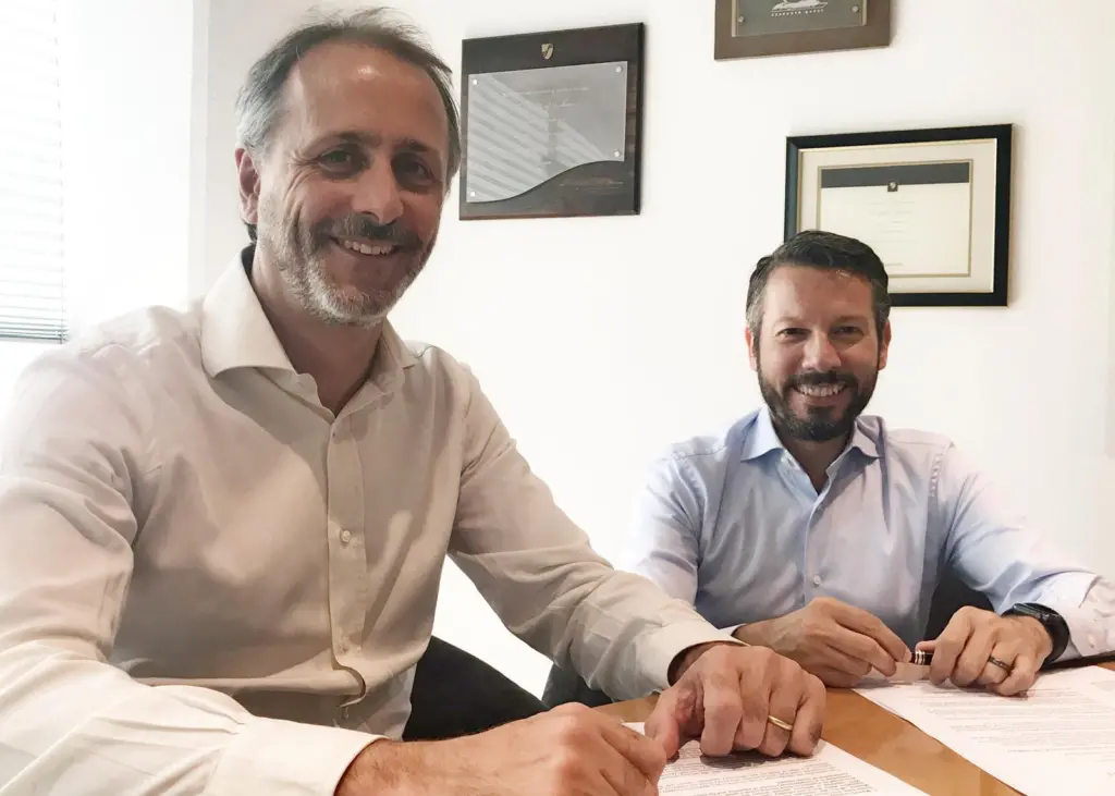 Marco Ghiglione (left) managing director, T Mariotti and Andrea Trevisan, senior vice president sales & marketing cruise, Damen