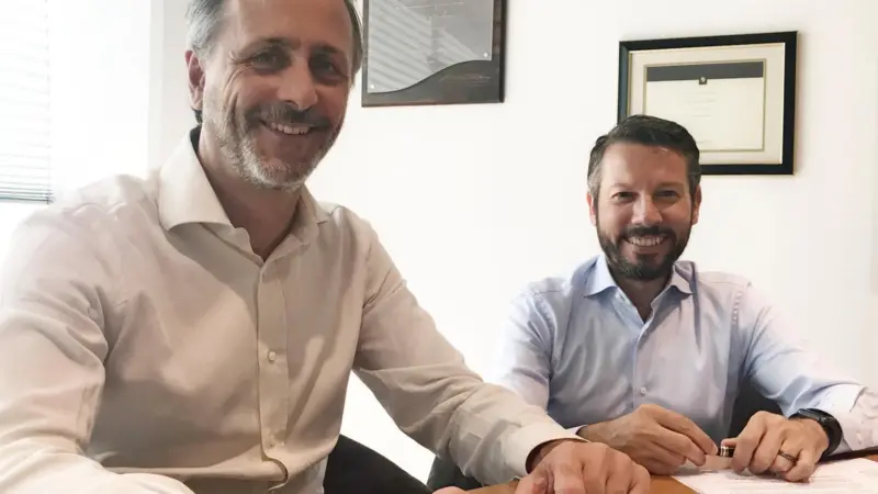 Marco Ghiglione (left) managing director, T Mariotti and Andrea Trevisan, senior vice president sales & marketing cruise, Damen
