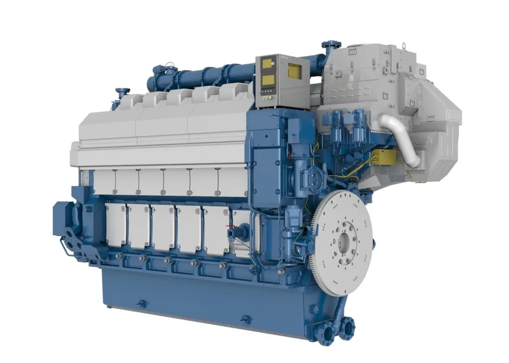 The A 6-cylinder Wärtsilä 34DF dual-fuel engine Photo: Wärtsilä