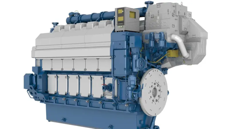 The A 6-cylinder Wärtsilä 34DF dual-fuel engine Photo: Wärtsilä