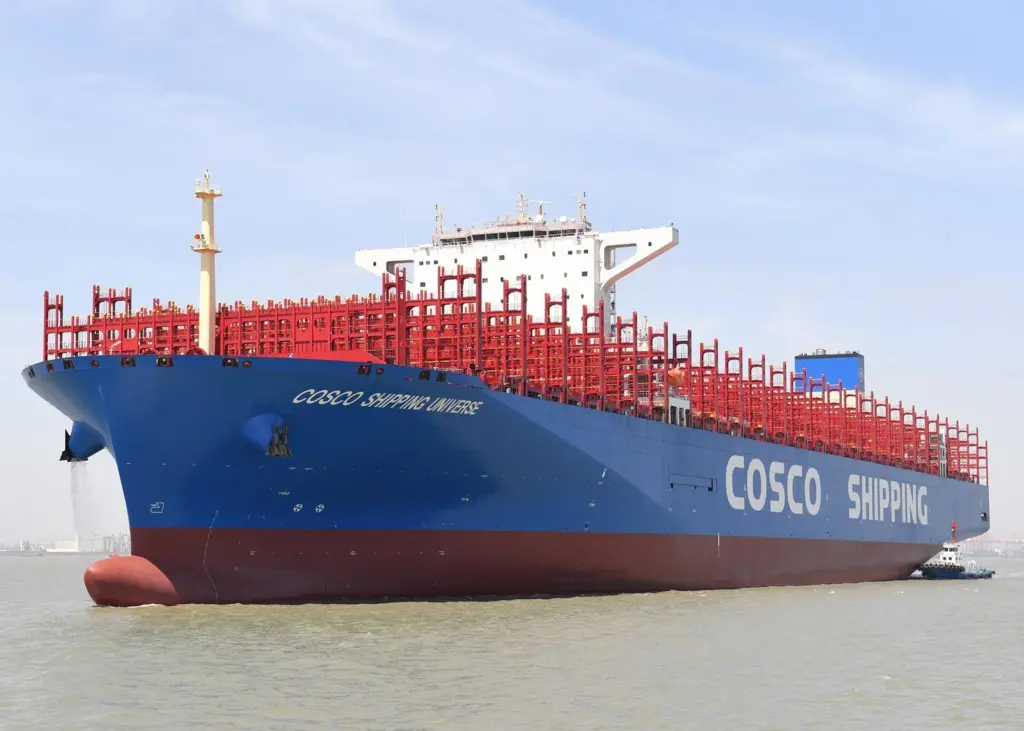 'COSCO Shipping Universe' is equipped with three ABB A180-L two-stroke turbochargers and four ABB TPL67-C33 4-stroke turbochargers Photo: COSCO