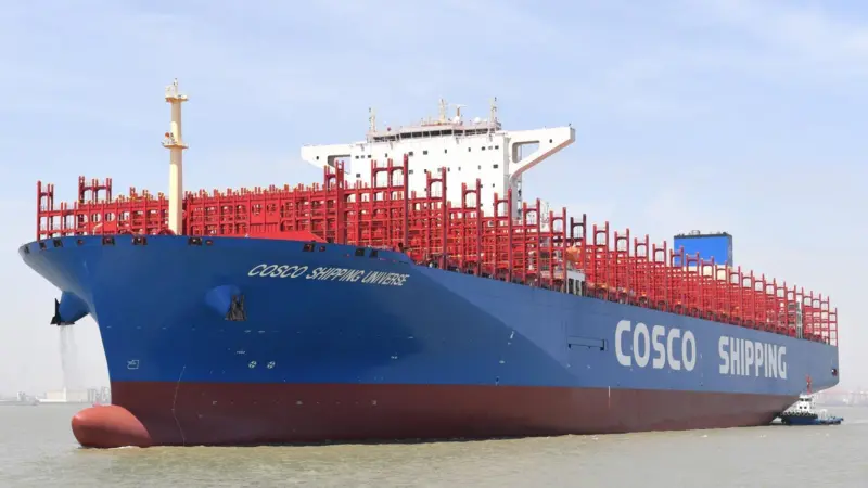 'COSCO Shipping Universe' is equipped with three ABB A180-L two-stroke turbochargers and four ABB TPL67-C33 4-stroke turbochargers Photo: COSCO