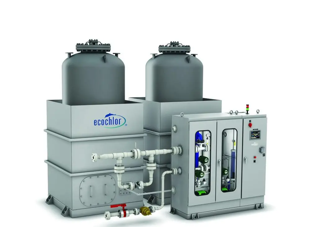 The Ecochlor system uses a two-step process to treat ballast water, filtration followed by disinfection with chlorine dioxide Photo: Ecochlor