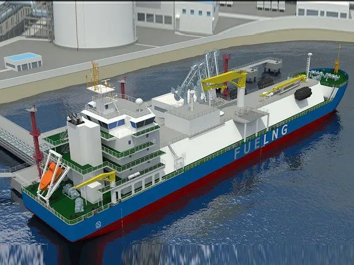 The LNG bunker barge, with 7,500 cubic metres of LNG capacity, will be owned and operated by FueLNG Pte Ltd Photo: FueLNG